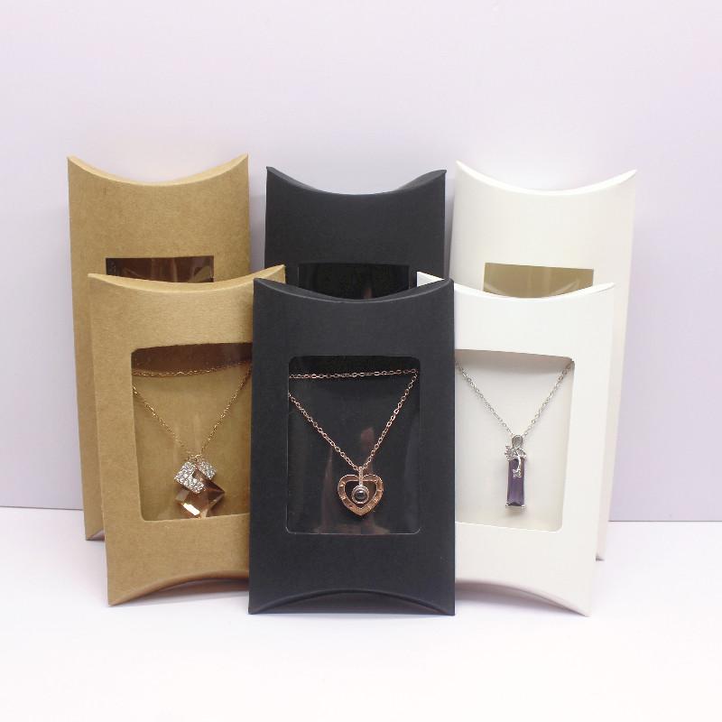 Window Pillow box DIY White Paper pillow for card Jewelry Display -JW01686-Veeddydropshipping