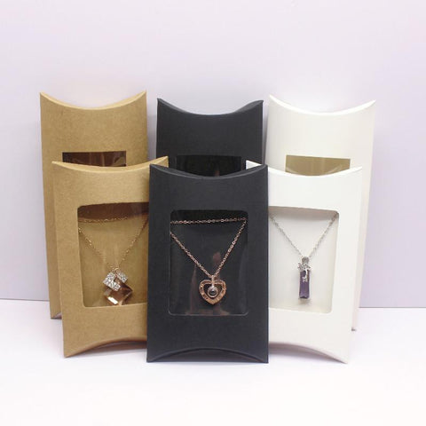 Window Pillow box DIY White Paper pillow for card Jewelry Display -JW01686-Veeddydropshipping