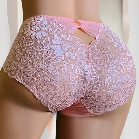 Women mid-waist Lace Large Size briefs-WF00821-Veeddydropshipping
