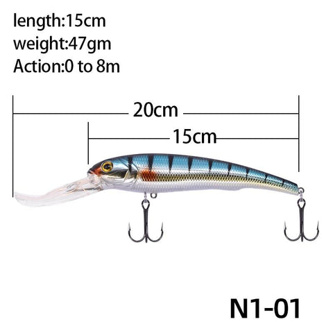 20cm 128g Wobbler Minnow Fishing Lures Crankbait Big Fish Hard Bait Pesca -OS00428-Veeddydropshipping