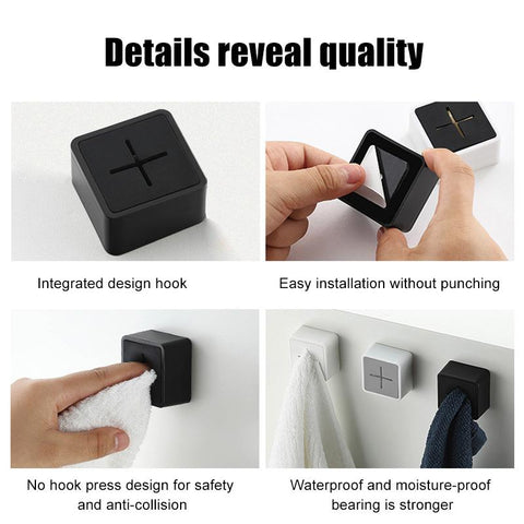 Self Adhesive Towel Plug Holder Wall Mounted-HA00845-Veeddydropshipping