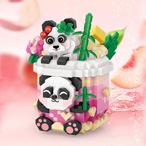 Cute Panda Mini Building Blocks DIY Animal Panda 3D Model Milk Tea Cup-TB01483-Veeddydropshipping