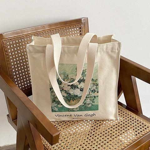 Bag Van Gogh Morris Vintage Oil Painting Zipper Books Handbag-BS00167-Veeddydropshipping