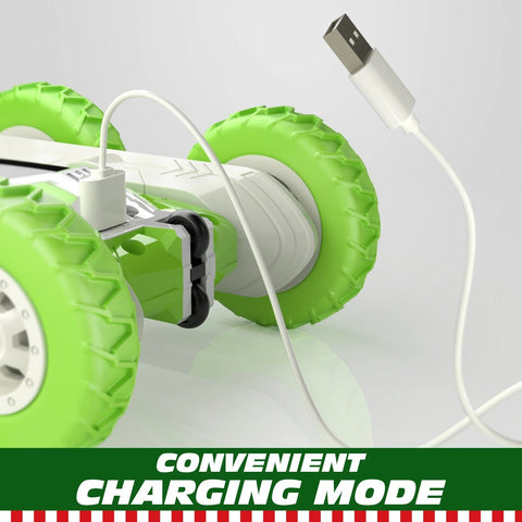 Green Mini RC Cars Stunt Car Toy, 2.4GHz Remote Control Car Double-TB01431-Veeddydropshipping