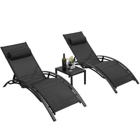 Patio Deck Chair Set Beach Pool-HA01719-Veeddydropshipping