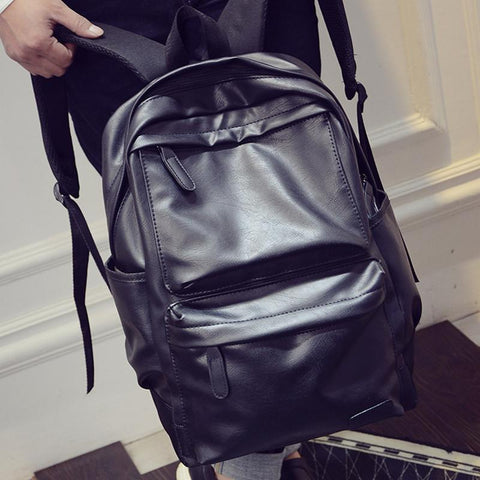 leather school bags Large capacity Backpacks Casual Laptop-BS00329-Veeddydropshipping
