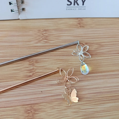 Traditional Crystal Butterfly Hair Stick Jewelry for Women -JW00528-Veeddydropshipping