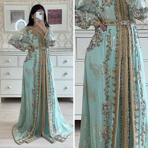 Evening Dresses Lace Long Sleeves-WF01584-Veeddydropshipping
