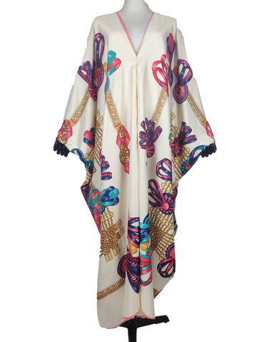 Oversized African Beach V-Neck Silk Loose Women-WF01726-Veeddydropshipping