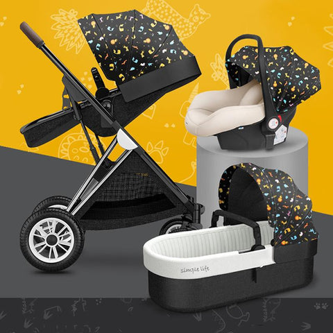 Baby Stroller 3 In1 Baby Cariage Travel Stroller Baby Stroller with Car Seat-TB00361-Veeddydropshipping