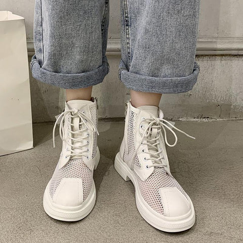 New Breathable Comfortable Zipper Lace Up Women&#39;s-BS01029-Veeddydropshipping
