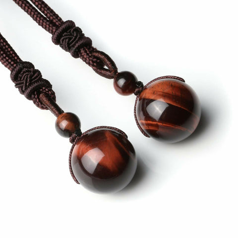 Natural Obsidian Bead Crystal Pendant Necklaces Braided -JW00249-Veeddydropshipping