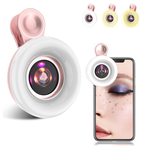 New Mobile phone fill light 15X macro lens Portable Selfie LED Ring Light for iPhone Smartphone-PA00644-Veeddydropshipping