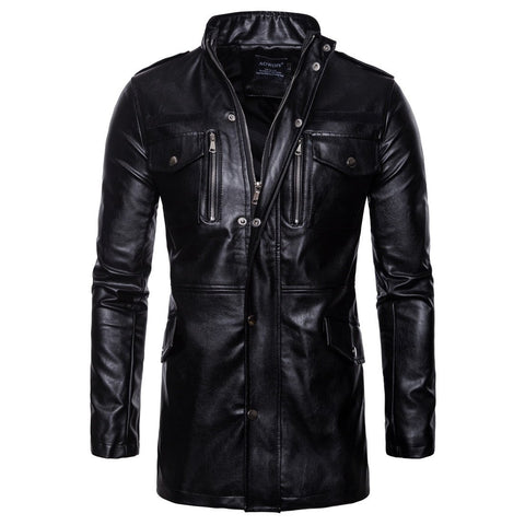 Street Windbreaker Coat Plush Men Leather Locomotive-MF01353-Veeddydropshipping