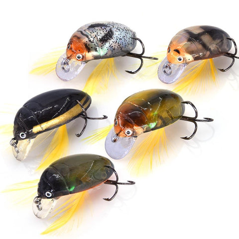 carnada Artificial ladybug Fishing Bait Insect Fishing Lures Topwater CrankBait Bass -OS00431-Veeddydropshipping