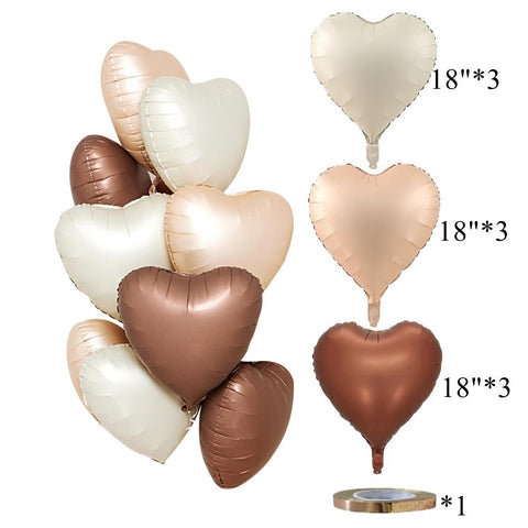 Bear Balloon with Heart Creamy Caramel Balloon-HA00733-Veeddydropshipping