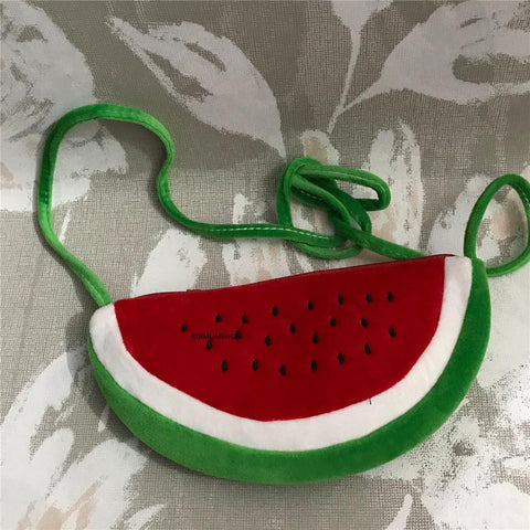 Plush Watermelon Shoulder BAG , Plush Coin Pouch-BS00362-Veeddydropshipping