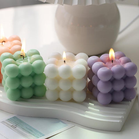 Modern Home Decoration Big Cube Bubble Candle-HA00345-Veeddydropshipping