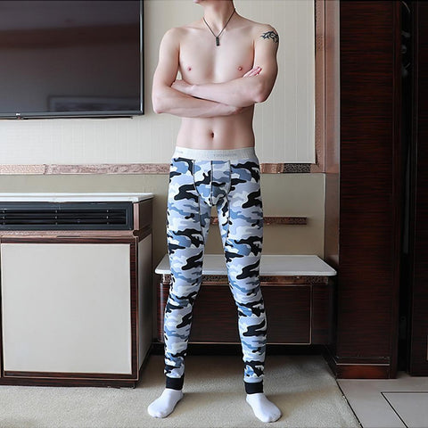 Pants Bottoms Winter Men Long Johns Thicken  Pajama Low Rise-MF01550-Veeddydropshipping