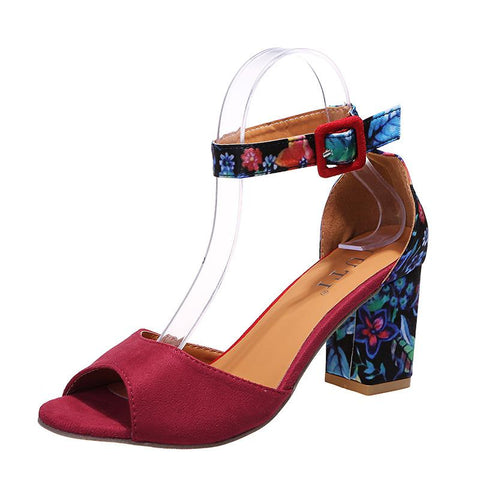 Color High Heels Sandals Female Pumps Peep Toe Ankle-BS00852-Veeddydropshipping