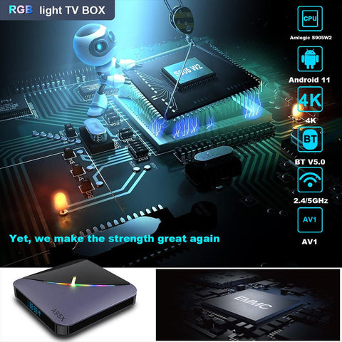 RGB Light Android 11 TV Box A95X F3 Air II 4GB 64GB Dual Wifi 4K 60fps BT5.0 -CE00807-Veeddydropshipping
