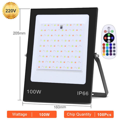 LED Floodlight RGB AC220V 30W 50W 100W 200W Flood Light Color-TI00864-Veeddydropshipping
