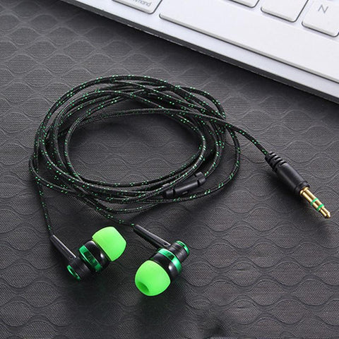 Wired Earphone Stereo Weave Cable Earphone Headset-Veeddydropshipping