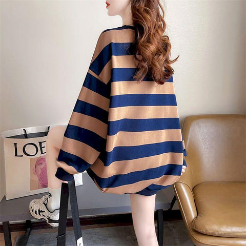 Fashion Design Sense Pullovers Chic Striped Sweatshirts-WF00061-Veeddydropshipping