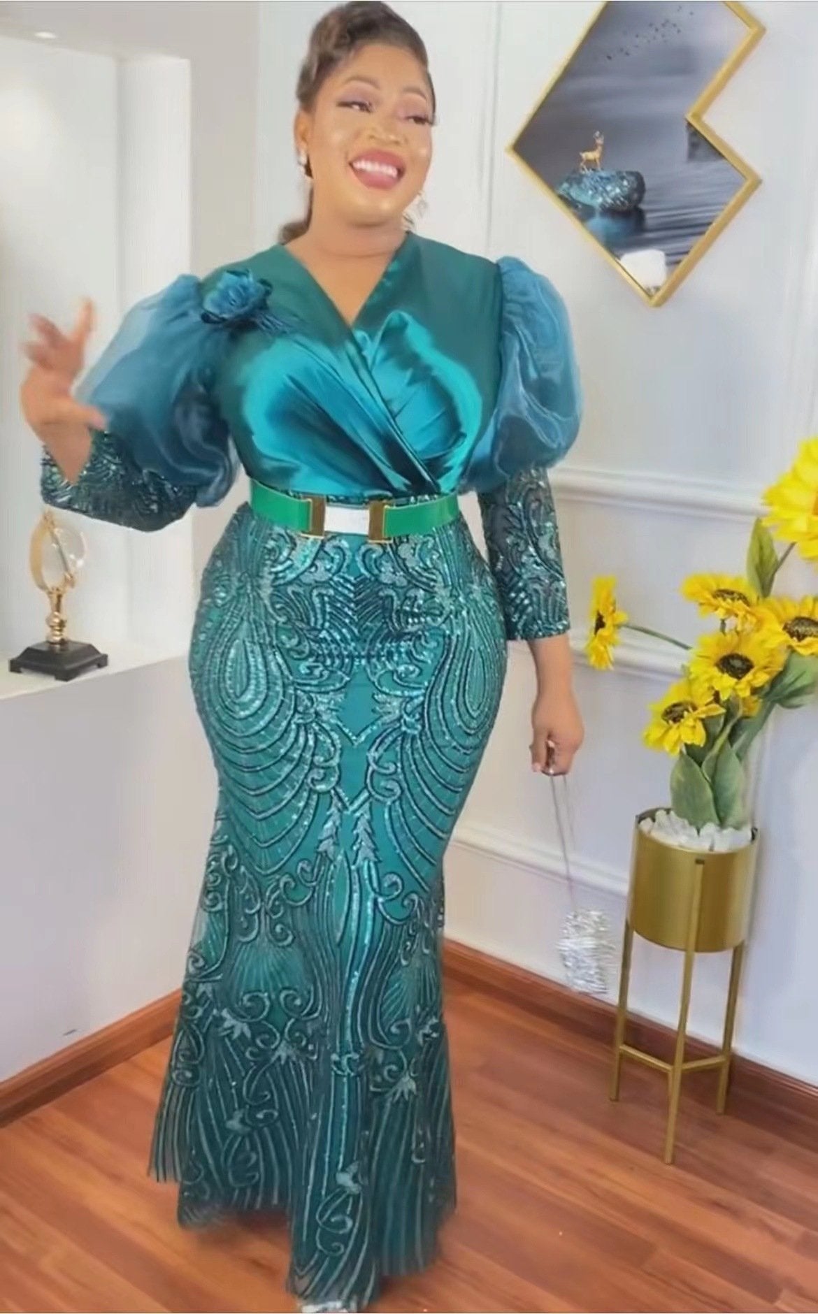 Plus Size  African Maxi Dresses Women-WF01501-Veeddydropshipping