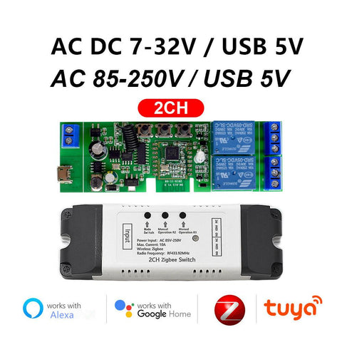 1CH 2CH 4CH 5V 12V 24V 220V ZigBee Relay Module Remote Control  433MHz -CE00583-Veeddydropshipping