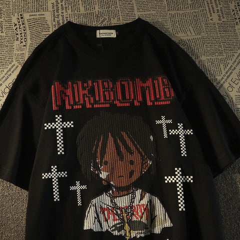 high street cross cartoon characters short sleeved t-shirts