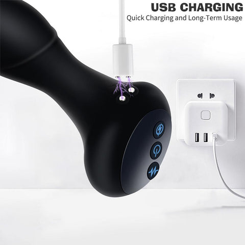 Electric Shock Anal Plug Prostate Massager Intelligent Heating Butt Plug Female -BH01271-Veeddydropshipping