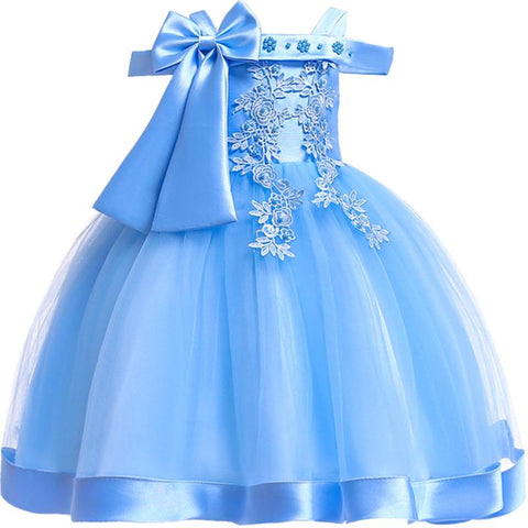 Elegant Girl Princess Dress Dots Bow 2021 Children Christmas Performance-TB00864-Veeddydropshipping
