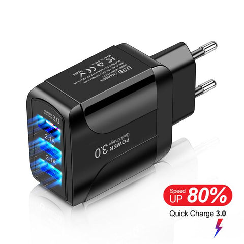 Quick Charge 3.0 For iPhone 14 Pro Max Charger 3 USB Charger Fast Charging-PA00052-Veeddydropshipping