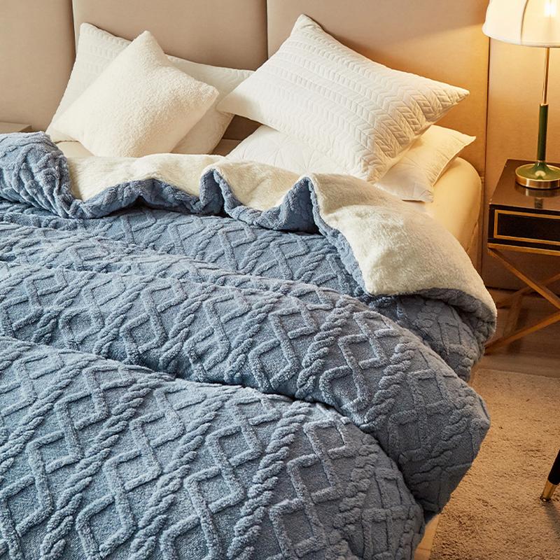 Wool Blanket Double Layer Thickening Blanket-HA00576-Veeddydropshipping