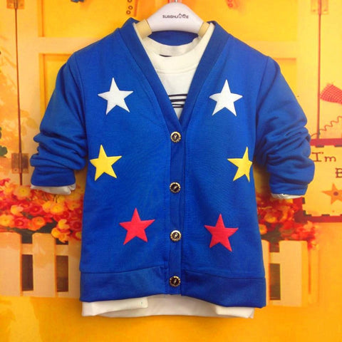 Popular Baby boy Cute star Long sleeve cardigan coat-TB01202-Veeddydropshipping