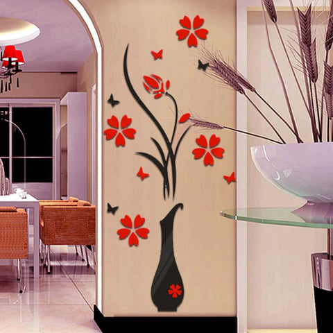 DIY Vase Flower Crystal Arcylic 3D Wall Stickers-HA00248-Veeddydropshipping