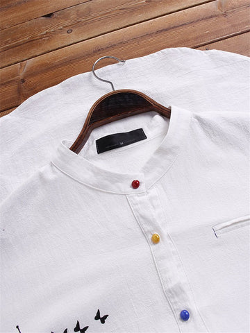 S-5XL Loose Linen Maternity Blouses Long Sleeve Nursing Tops Shirts For Pregnant-TB00581-Veeddydropshipping