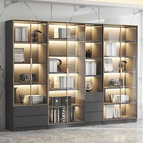 Dust-Proof Bookcase with Glass Door Cabinet-HA01572-Veeddydropshipping