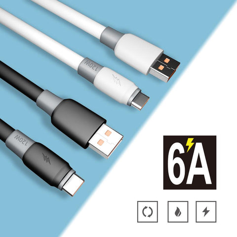 120W 6A Super Fast Charge Type-C Liquid Silicone Cable Quick Charge USB Cable-PA00440-Veeddydropshipping