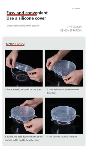 Silicone Six-Piece Set Fresh-Keeping Cover-HA00901-Veeddydropshipping