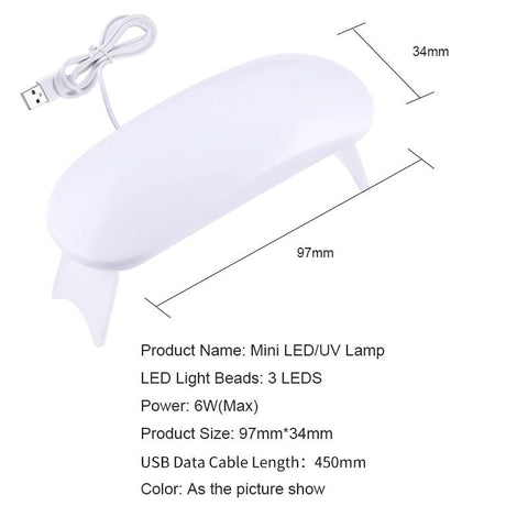 Mini  USB Gel Varnish Curing Machine Nail Art Tool-BH01084-Veeddydropshipping
