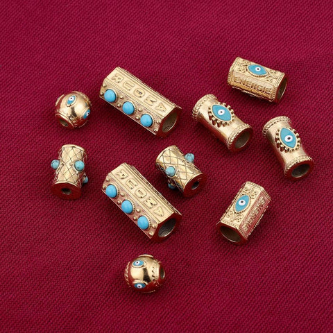 Steel Glasses Natural Stone Beads Enamel  Bead for DIY -JW01493-Veeddydropshipping