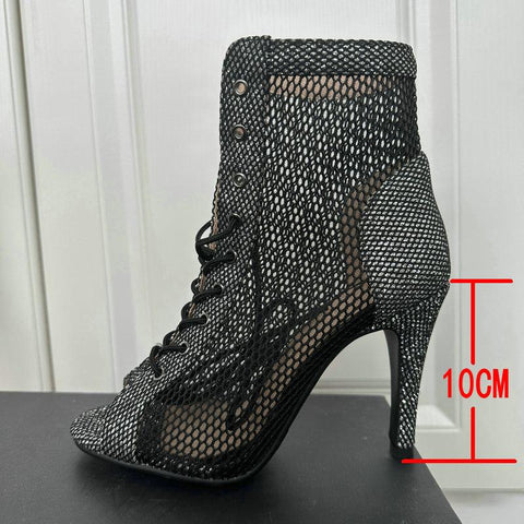 Mesh Sandals Summer Fashion Trend Comfort Peep Toe Boots Stilettos-BS00818-Veeddydropshipping