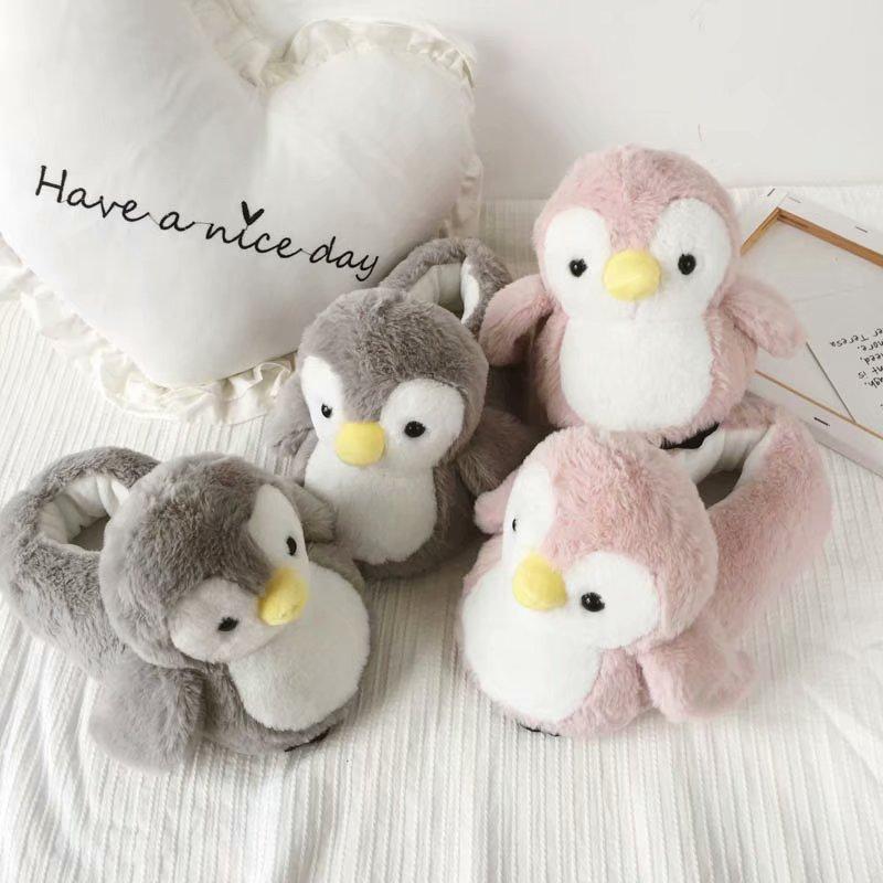 Filled PP Cotton Penguin Doll Home Slippers Soft Animal-BS01127-Veeddydropshipping