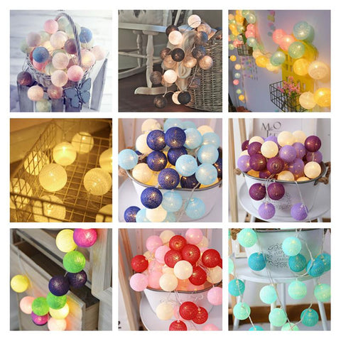 20 LED Cotton Ball Garland String Lights Christmas Fairy Lighting Strings for Outdoor-TI00939-Veeddydropshipping