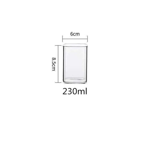 Square Glass Cup Mug Heat-Resistant Water Cups-HA01278-Veeddydropshipping