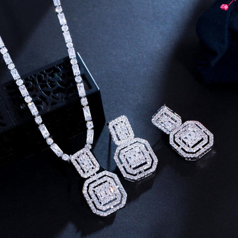 Zirconia  Bridal  Fashion Jewelry Sets Accessories -JW00337-Veeddydropshipping