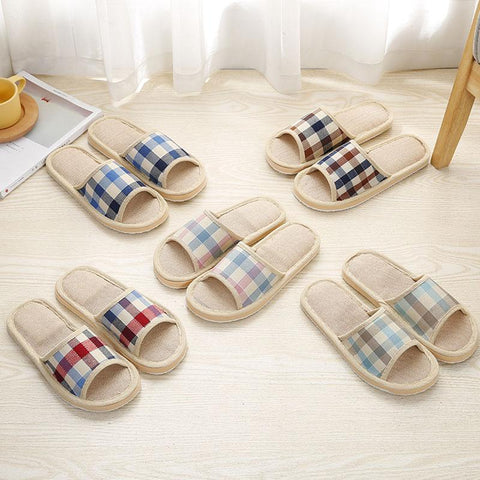 Autumn Linen Home Slippers Female Soft Comfortable-BS01186-Veeddydropshipping