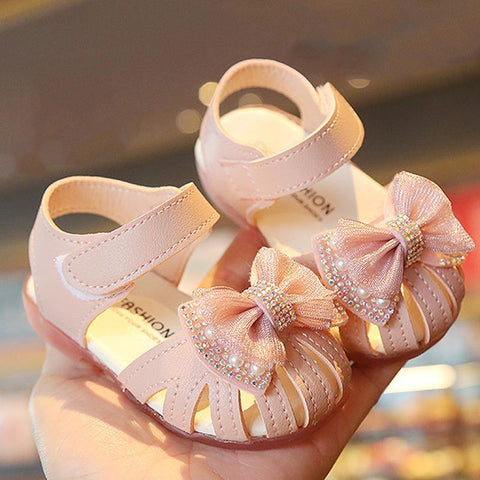Summer Baby Girls Sandals Bowtie Fashion Pink Princess-TB00109-Veeddydropshipping